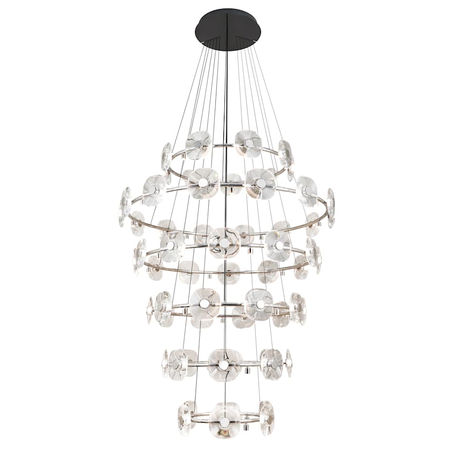 Golden Lighting Celestia 87 Light 57" Wide LED Crystal Ring Chandelier