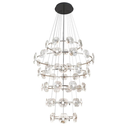 Golden Lighting Celestia 87 Light 57" Wide LED Crystal Ring Chandelier