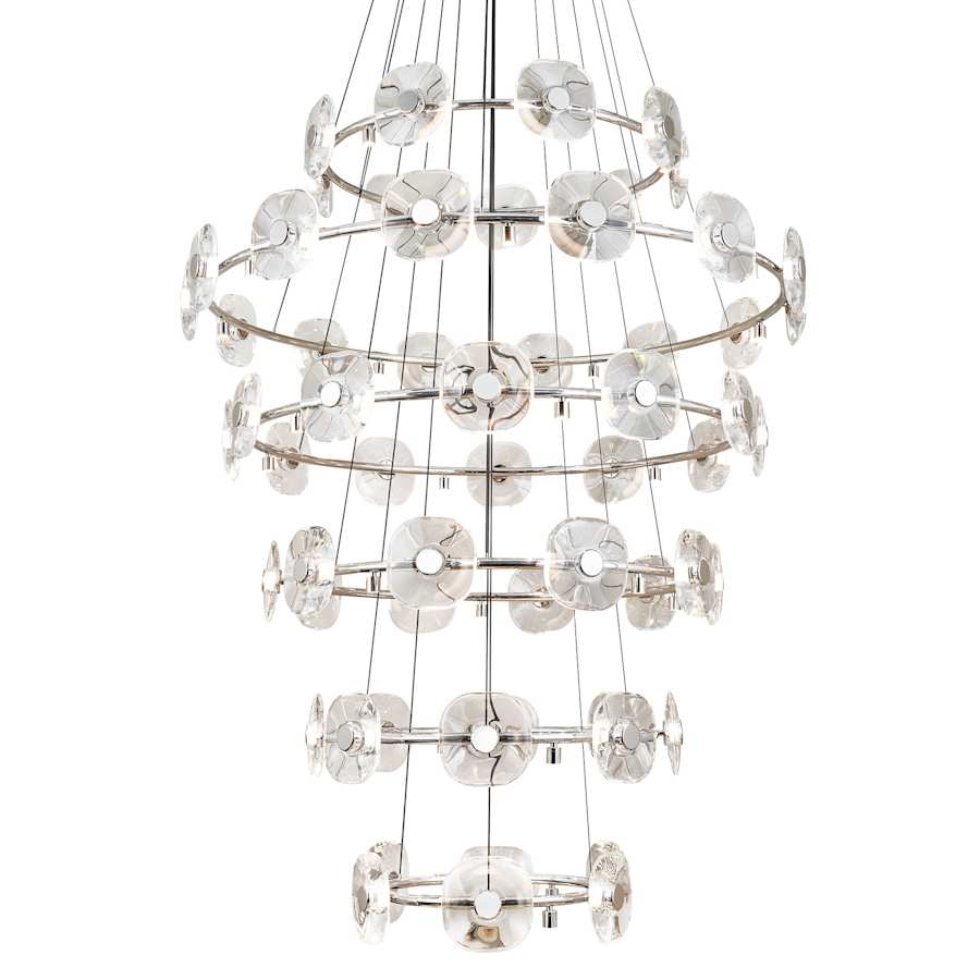 Golden Lighting Celestia 87 Light 57" Wide LED Crystal Ring Chandelier