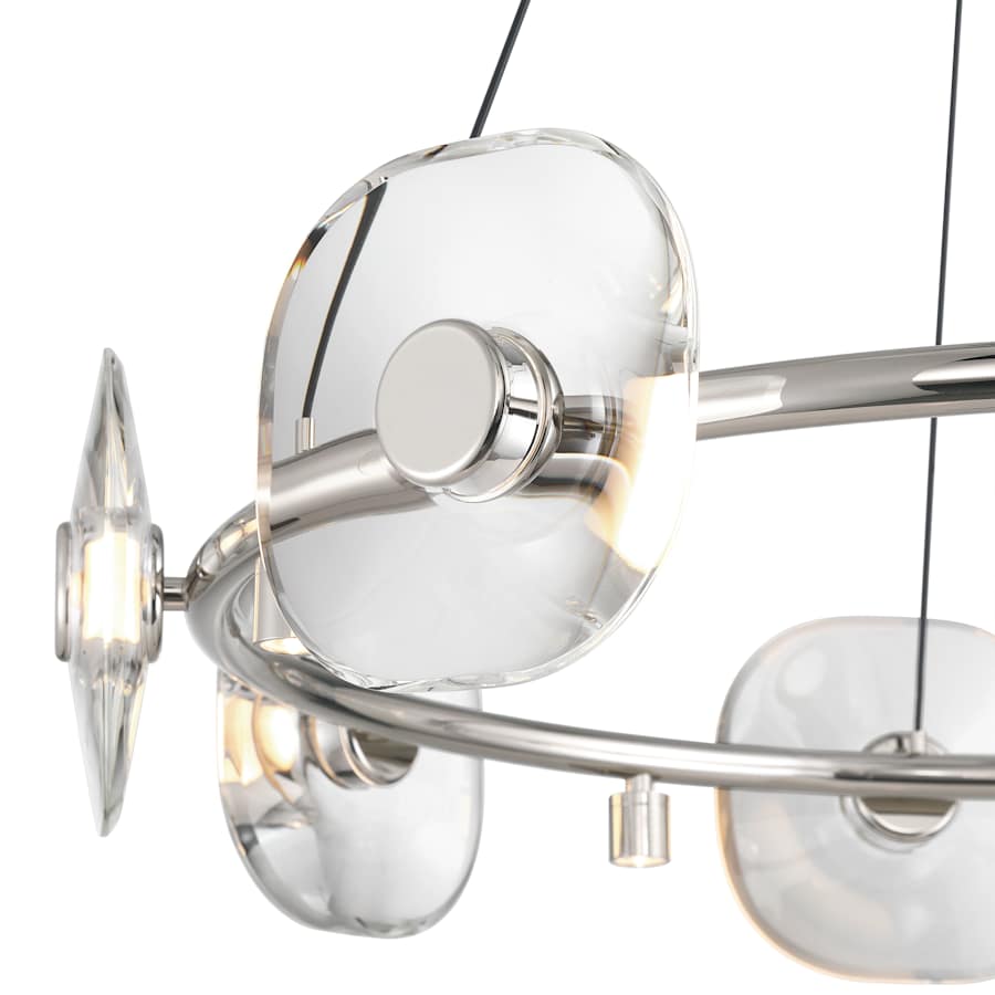 Golden Lighting Celestia 12 Light 32" Wide LED Crystal Ring Chandelier