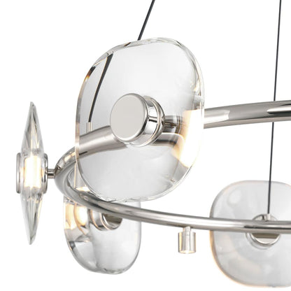 Golden Lighting Celestia 12 Light 32" Wide LED Crystal Ring Chandelier