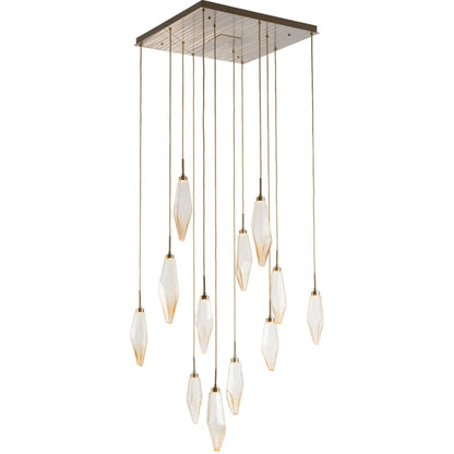 Hammerton Studio Rock Crystal 32" Wide 12 Light Hand Blown Glass Linear LED Pendant