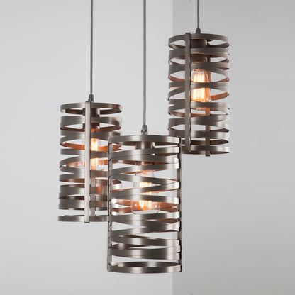 Hammerton Studio Tempest 3 Light 18" Wide Full Sized Multi Light Pendant - Medium (E26) with Finished to Match Metal Shades