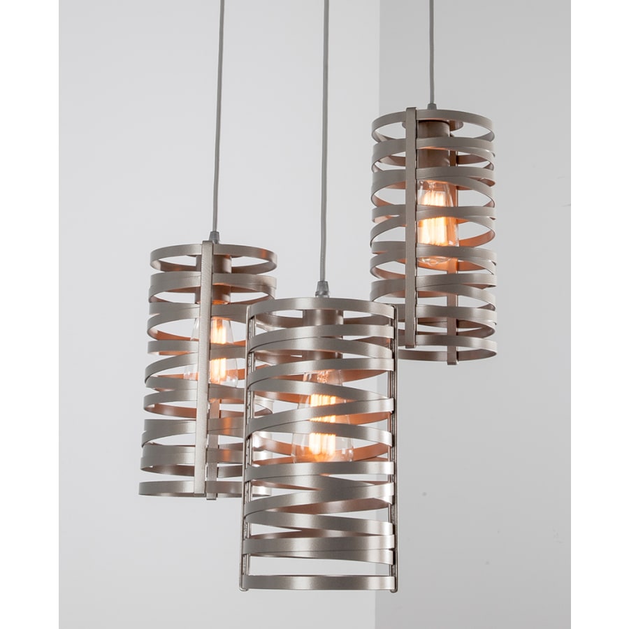Hammerton Studio Tempest 3 Light 18" Wide Full Sized Multi Light Pendant - Medium (E26) with Finished to Match Metal Shades