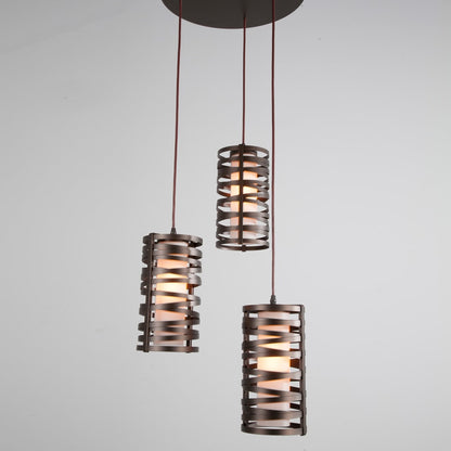 Hammerton Studio Tempest 3 Light 18" Wide LED Full Sized Multi Light Pendant - with Frosted Glass Inner and Finished to Match Metal Outer Shades