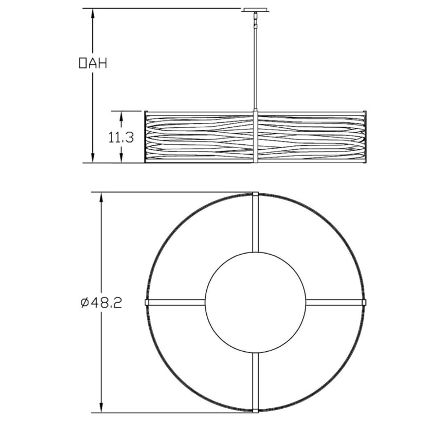 Hammerton Studio Tempest 8 Light 48" Wide LED Drum Chandelier - with Frosted Glass Inner Shades and Finished to Match Outer Metal Shade