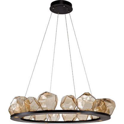 Hammerton Studio Gem 48" Wide 20 Light Hand Blown Glass LED Ring Chandelier