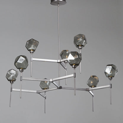 Hammerton Studio Gem 55" Wide 9 Light Hand Blown Glass LED 2 Tier Chandelier