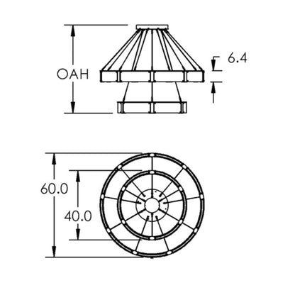Hammerton Studio Parallel 60" Wide LED Ring Chandelier