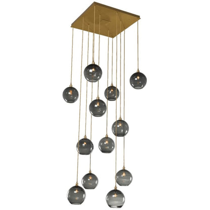 Hammerton Studio Terra 37" Wide Artisan Crafted Optic Glass 12 Light Pendant