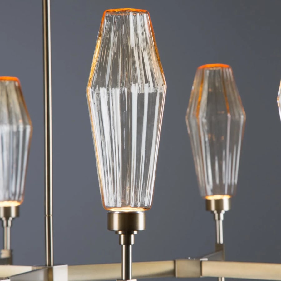 Hammerton Studio Aalto 37" Wide Artisan Crafted Geometric Optic Glass 6 Light Chandelier