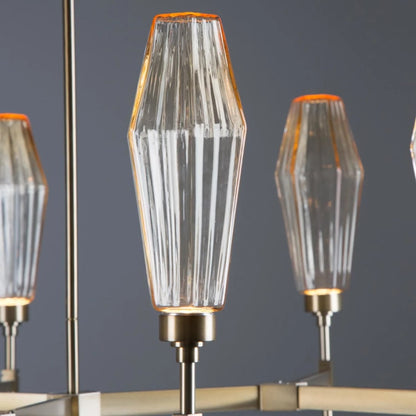 Hammerton Studio Aalto 37" Wide Artisan Crafted Geometric Optic Glass 6 Light Chandelier