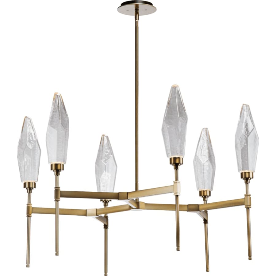 Hammerton Studio Rock Crystal 37" Wide 6 Light Hand Blown Glass LED Chandelier