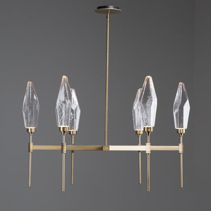 Hammerton Studio Rock Crystal 37" Wide 6 Light Hand Blown Glass LED Chandelier