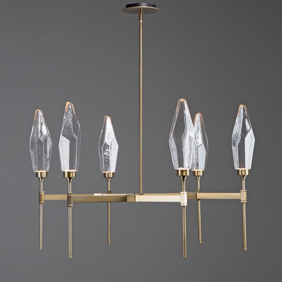 Hammerton Studio Rock Crystal 37" Wide 6 Light Hand Blown Glass LED Chandelier