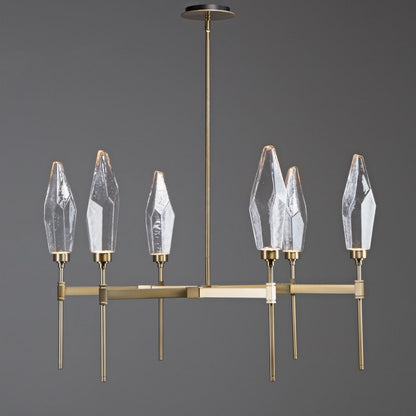 Hammerton Studio Rock Crystal 37" Wide 6 Light Hand Blown Glass LED Chandelier