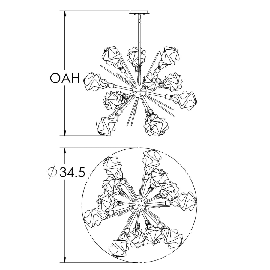 Hammerton Studio Blossom 12 Light 34" Wide LED Sputnik Chandelier