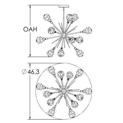 Hammerton Studio Blossom 12 Light 46" Wide LED Sputnik Chandelier
