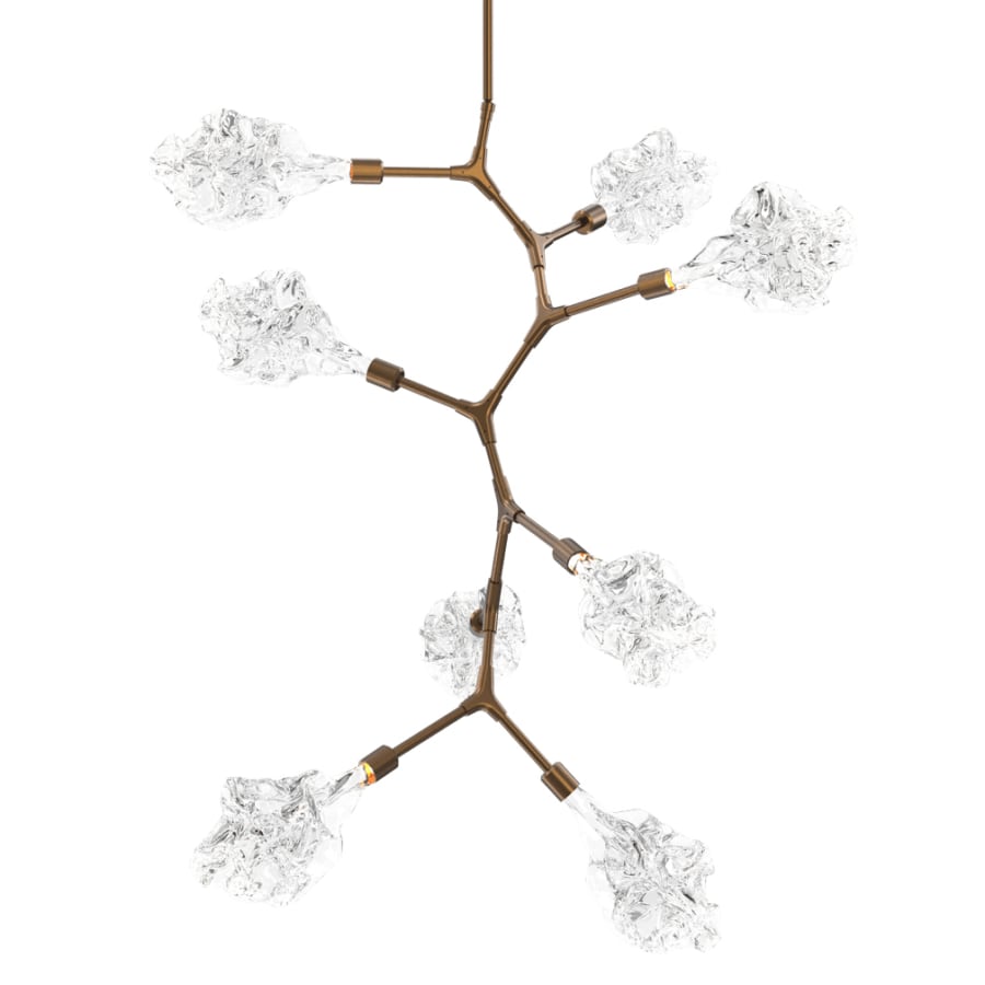 Hammerton Studio Blossom 32" Wide 8 Light LED Abstract Chandelier with Clear Blossom Blown Glass Shades