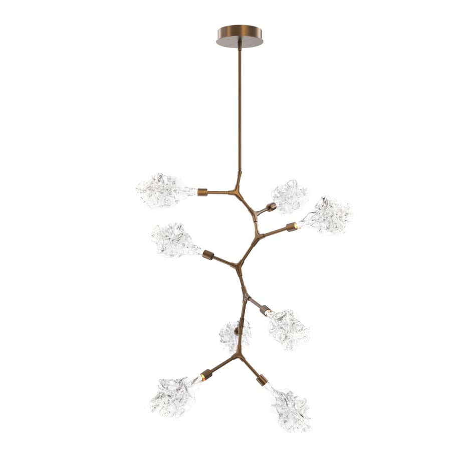 Hammerton Studio Blossom 32" Wide 8 Light LED Abstract Chandelier with Clear Blossom Blown Glass Shades