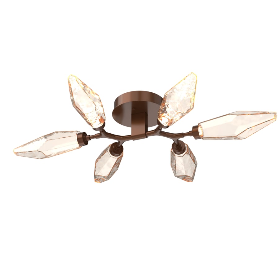 Hammerton Studio Rock Crystal 6 Light 37" Wide LED Semi-Flush Ceiling Fixture - 2700K