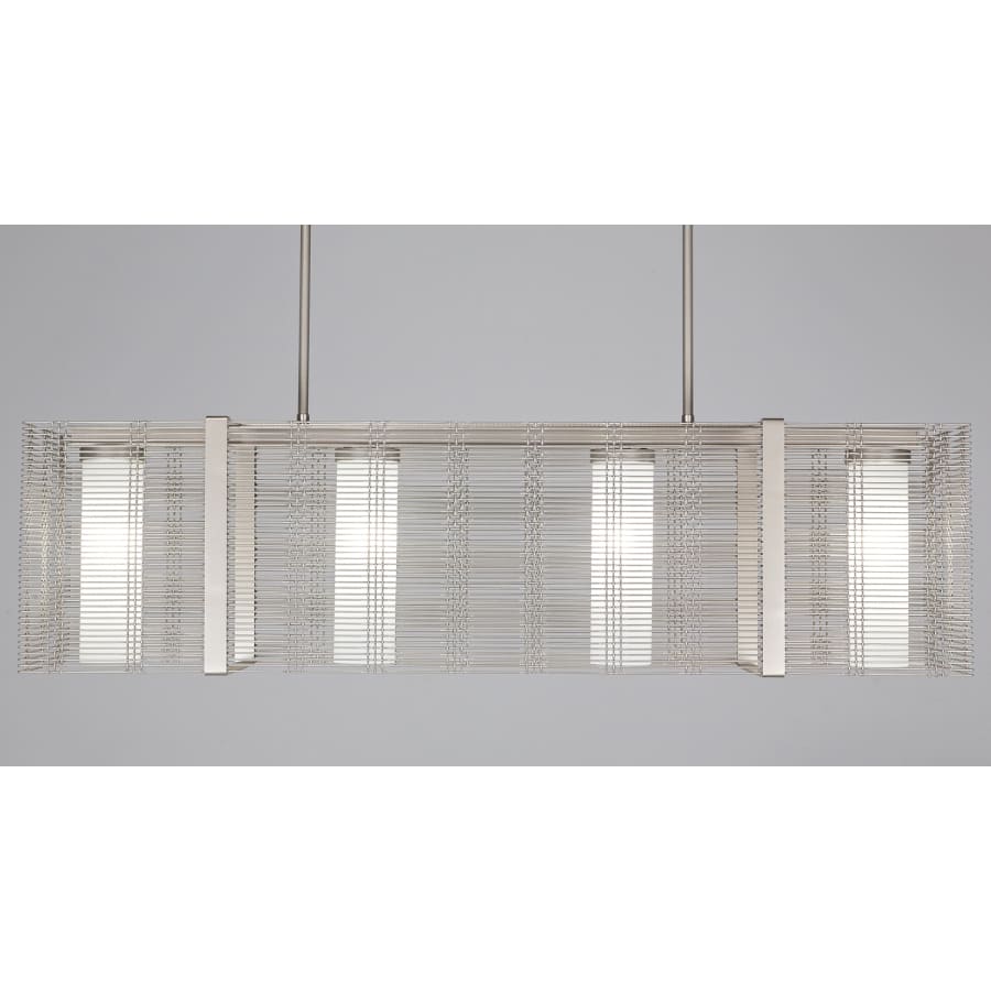 Hammerton Studio Downtown Mesh 4 Light 45" Wide Chandelier - Medium (E26) with Frosted Glass Inner Shades and Finished to Match Outer Metal Shade