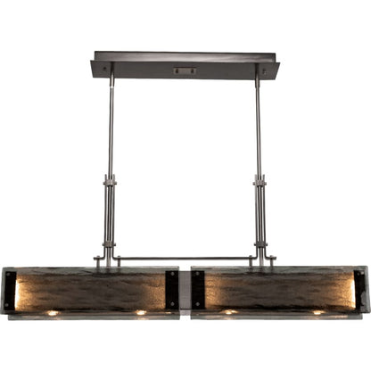 Hammerton Studio Urban Loft 44" Wide Artisan Crafted Linear LED Chandelier with Hand Textured Glass