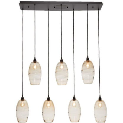 Hammerton Studio Ellisse 47" Wide Artisan Crafted 7 Light Optic Glass Linear Pendant