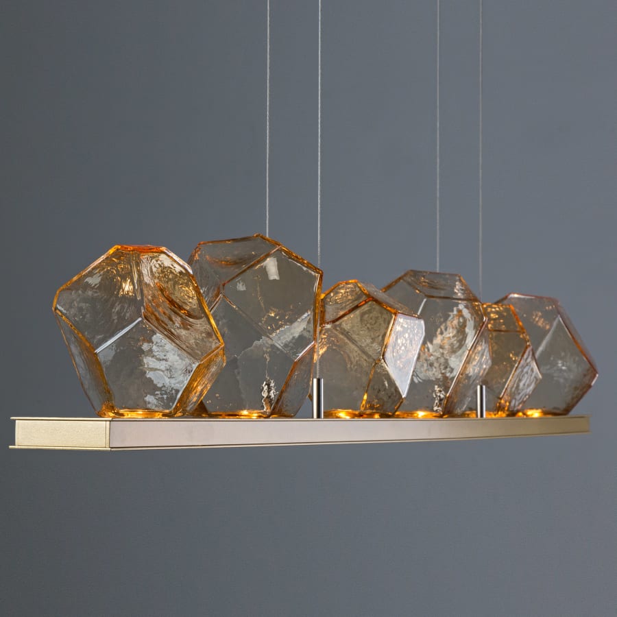 Hammerton Studio Gem 44" Wide 10 Light Hand Blown Glass LED Linear Suspension