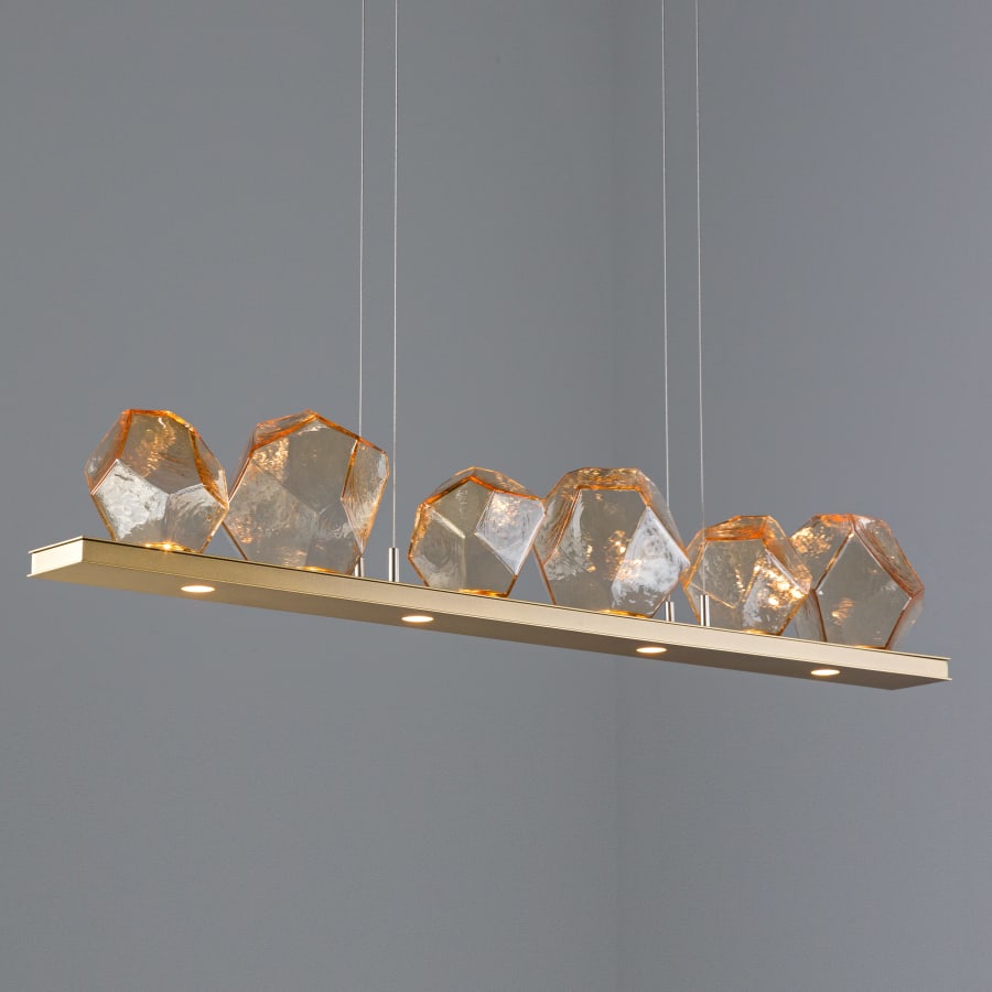 Hammerton Studio Gem 44" Wide 10 Light Hand Blown Glass LED Linear Suspension