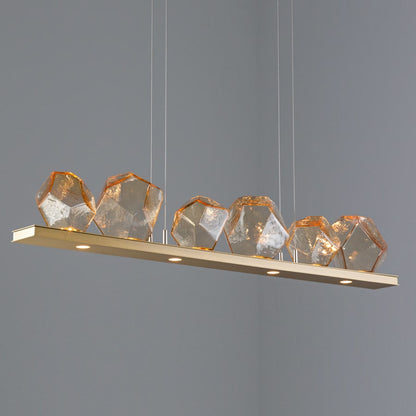 Hammerton Studio Gem 44" Wide 10 Light Hand Blown Glass LED Linear Suspension
