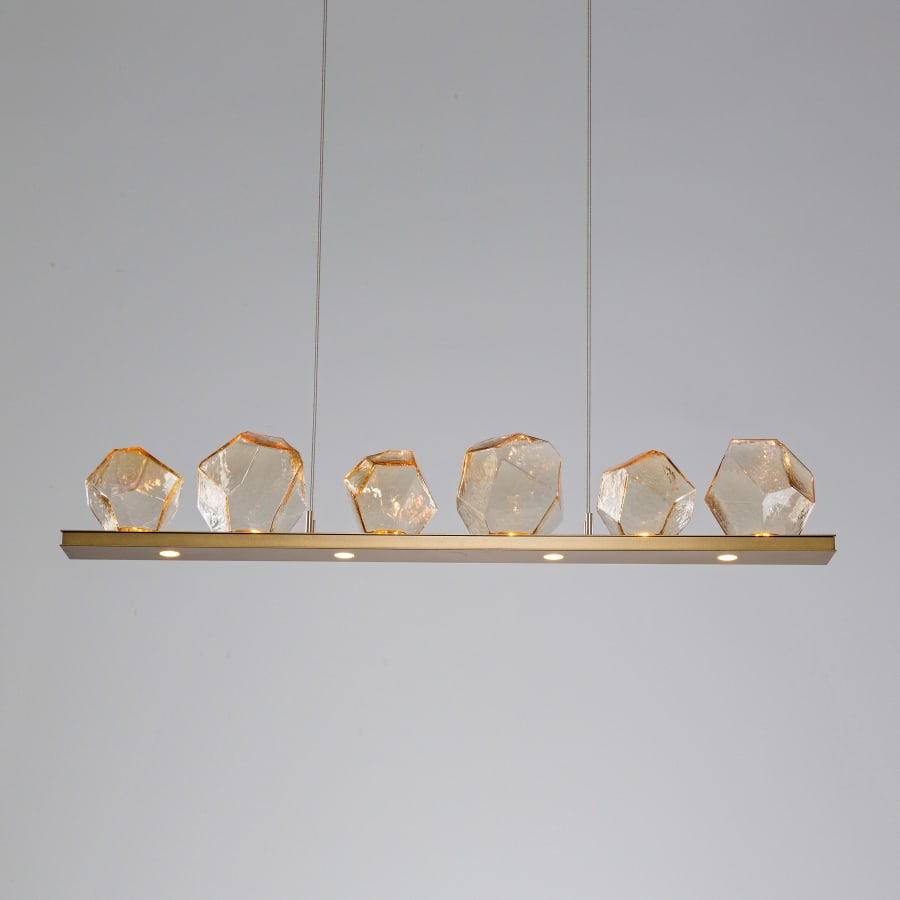 Hammerton Studio Gem 44" Wide 10 Light Hand Blown Glass LED Linear Suspension