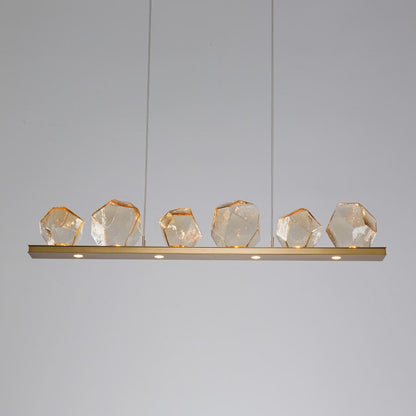 Hammerton Studio Gem 44" Wide 10 Light Hand Blown Glass LED Linear Suspension