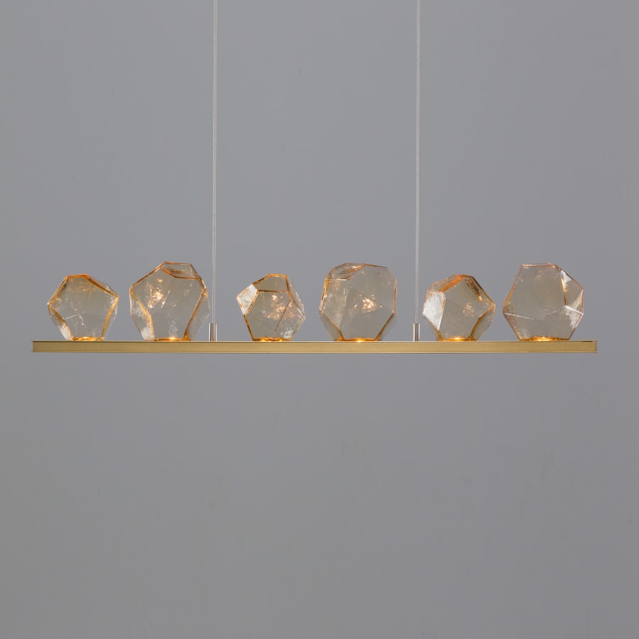 Hammerton Studio Gem 44" Wide 10 Light Hand Blown Glass LED Linear Suspension
