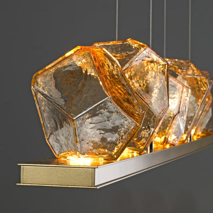 Hammerton Studio Gem 44" Wide 10 Light Hand Blown Glass LED Linear Suspension