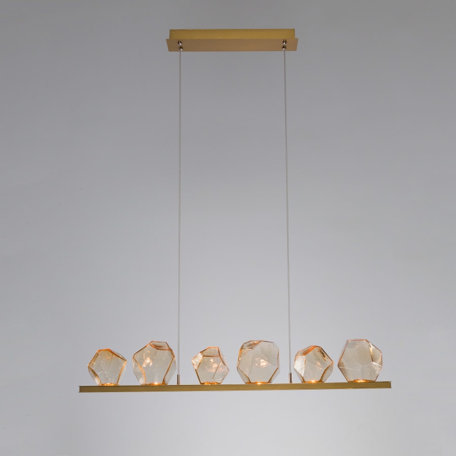 Hammerton Studio Gem 44" Wide 10 Light Hand Blown Glass LED Linear Suspension