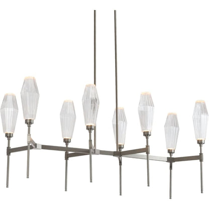 Hammerton Studio Aalto 48" Wide Artisan Crafted Geometric Optic Glass 8 Light Linear Chandelier
