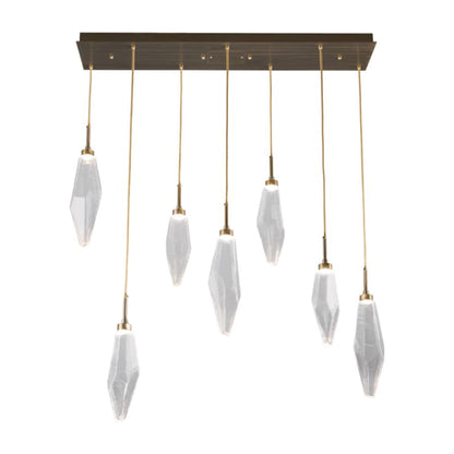 Hammerton Studio Rock Crystal 44" Wide 7 Light Hand Blown Glass Linear LED Pendant