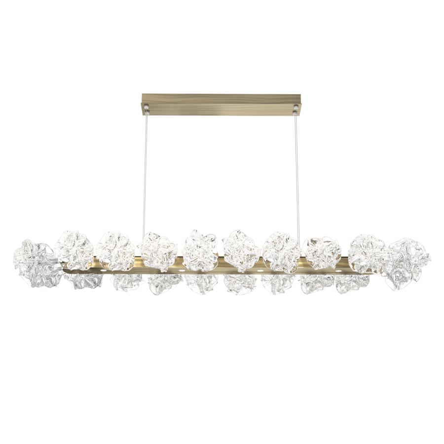 Hammerton Studio Blossom 60" Wide LED Linear Chandelier with Clear Blossom Blown Glass Shades
