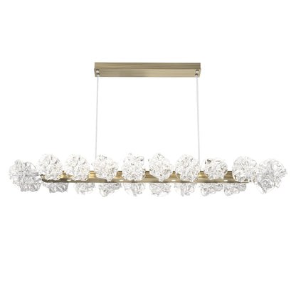 Hammerton Studio Blossom 60" Wide LED Linear Chandelier with Clear Blossom Blown Glass Shades