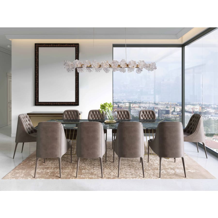 Hammerton Studio Blossom 60" Wide LED Linear Chandelier with Clear Blossom Blown Glass Shades