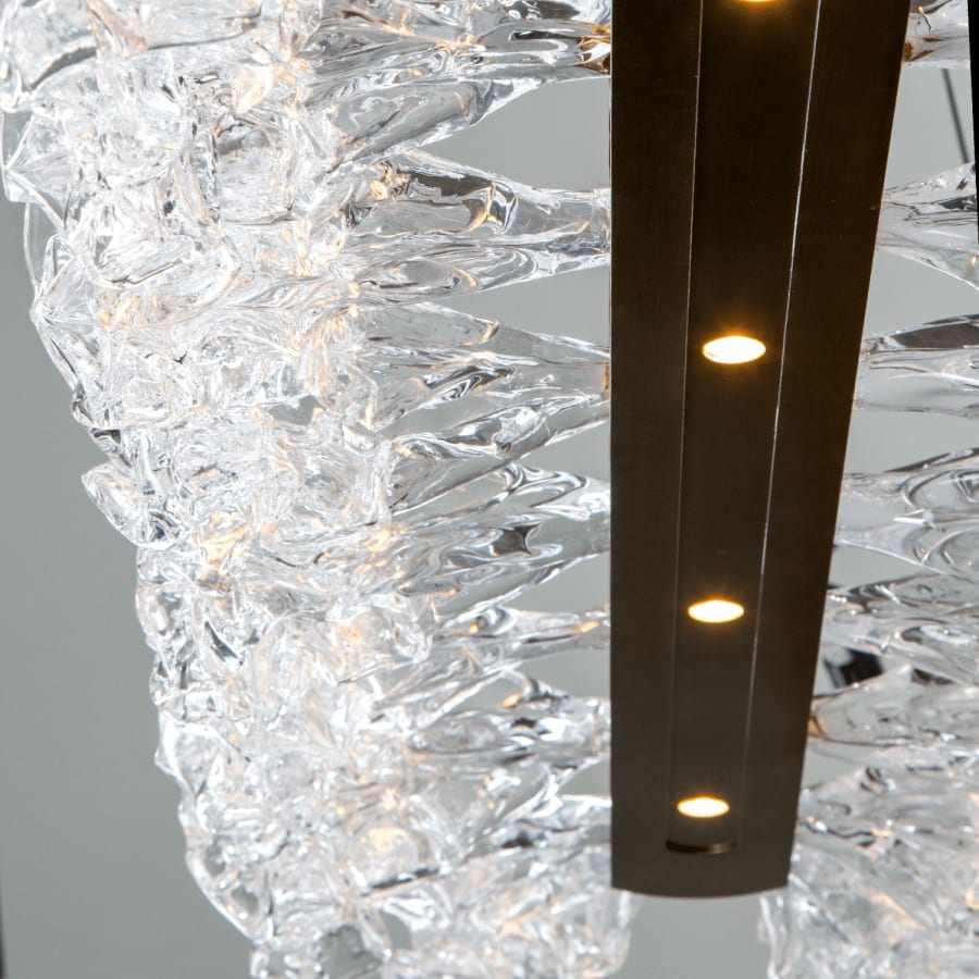 Hammerton Studio Blossom 60" Wide LED Linear Chandelier with Clear Blossom Blown Glass Shades