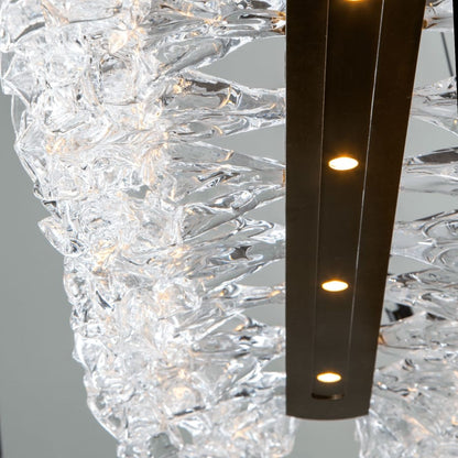 Hammerton Studio Blossom 60" Wide LED Linear Chandelier with Clear Blossom Blown Glass Shades