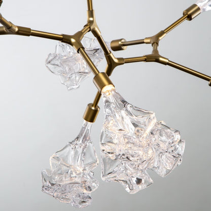 Hammerton Studio Blossom 36" Wide LED Abstract Chandelier with Clear Blossom Blown Glass Shades