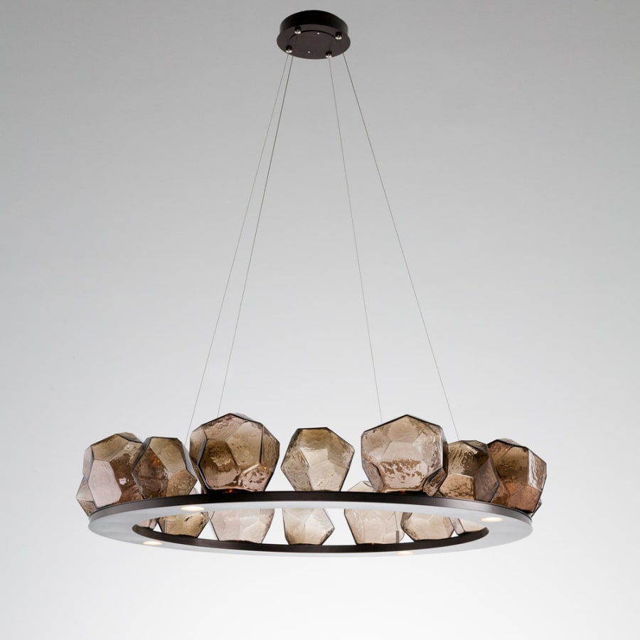 Hammerton Studio Gem 48" Wide 20 Light Hand Blown Glass LED Ring Chandelier