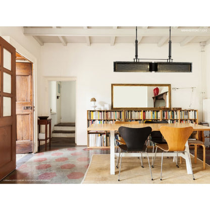 Hammerton Studio Urban Loft 44" Wide Artisan Crafted Linear Chandelier with Hand Textured Glass