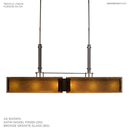Hammerton Studio Urban Loft 44" Wide Artisan Crafted Linear Chandelier with Hand Textured Glass