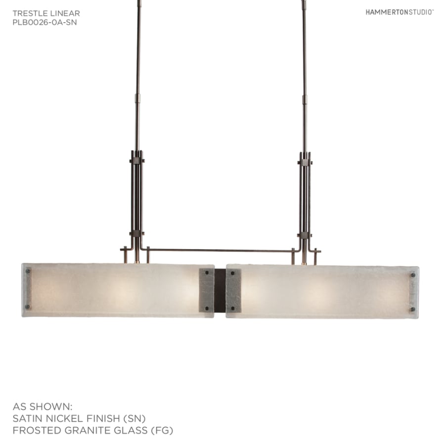 Hammerton Studio Urban Loft 44" Wide Artisan Crafted Linear LED Chandelier with Hand Textured Glass