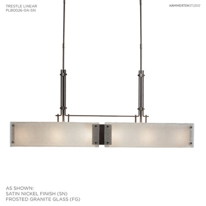 Hammerton Studio Urban Loft 44" Wide Artisan Crafted Linear Chandelier with Hand Textured Glass
