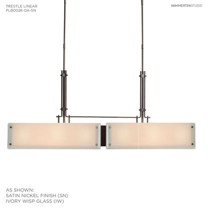 Hammerton Studio Urban Loft 44" Wide Artisan Crafted Linear LED Chandelier with Hand Textured Glass